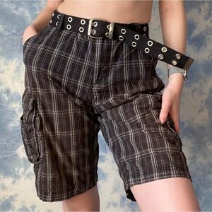 Lee Black Plaid Cargo Shorts